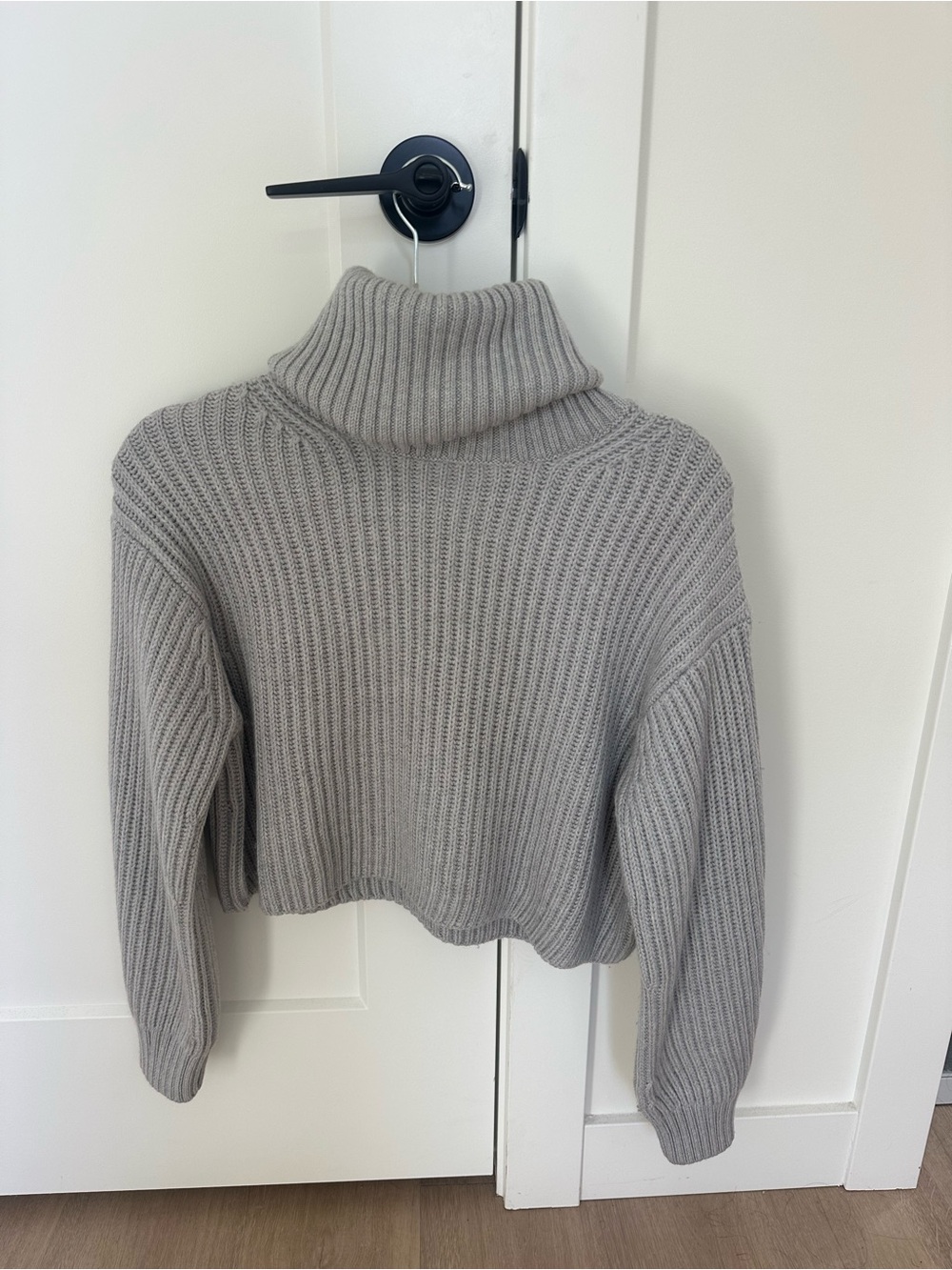 Babaton Gray Ribbed Cowl Neck Sweater Size 2XS